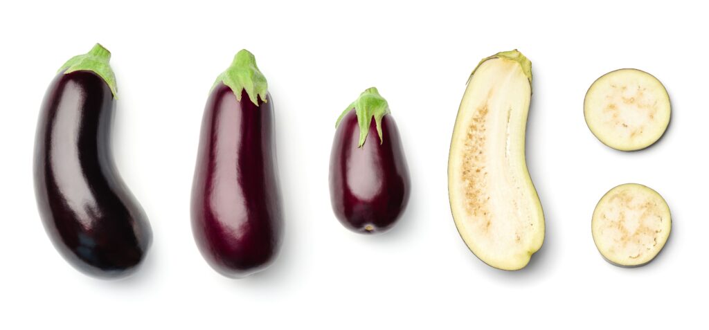 Aubergine schneiden