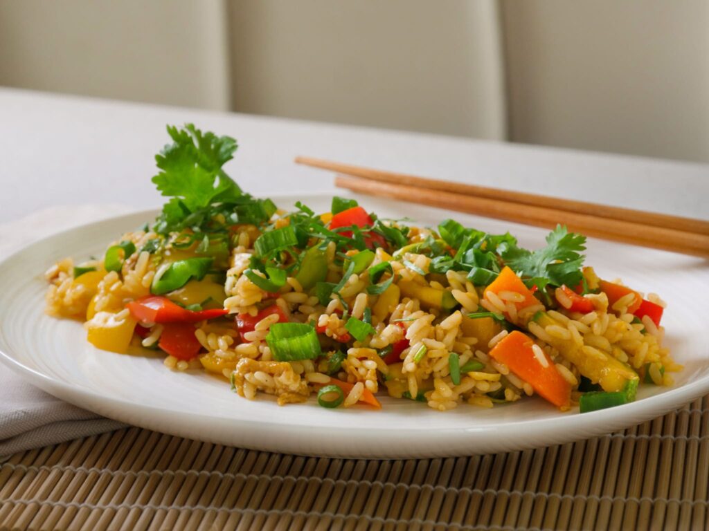 Gemüsepfanne mit Reis Rezept