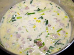 Käse Lauch Suppe aufkochen lassen