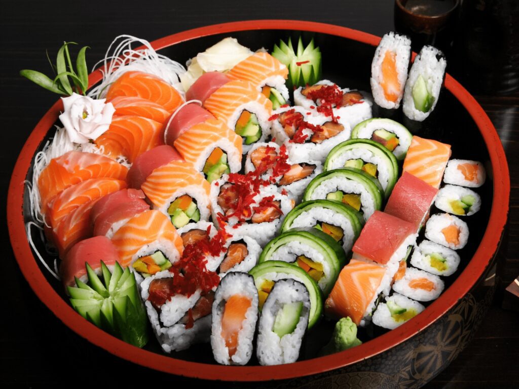 Sushi Reis in Sushi verarbeitet