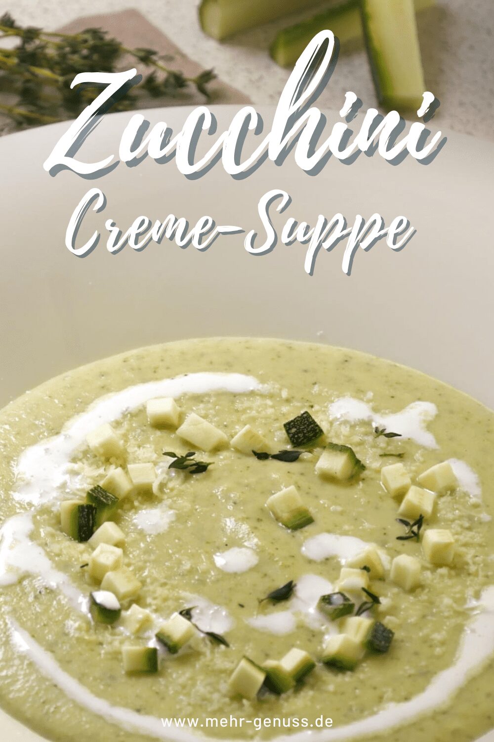 Zucchini Creme-Suppe Pinterest